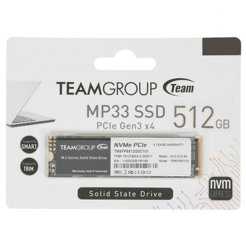 HDD SSD 512Gb TeamGroup MP33 M.2 PCIe NVMe (TM8FP6512G0C101) 